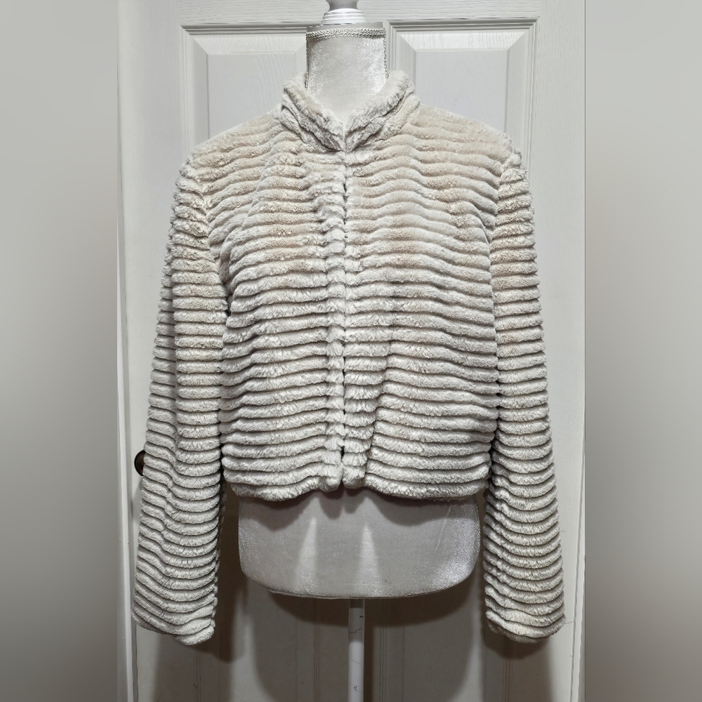 Betsey Johnson Faux Fur Cropped Jacket